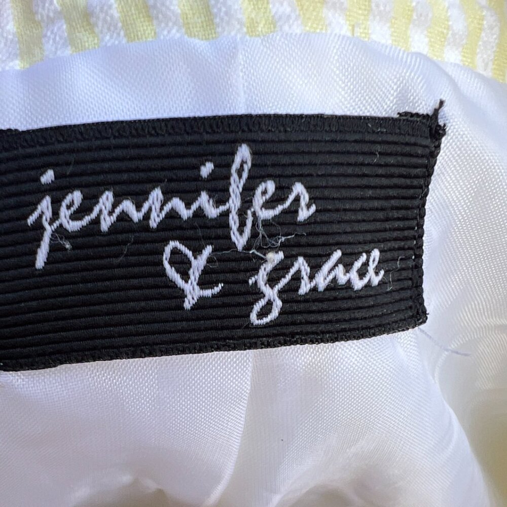 Seersucker Pastel Yellow Stripe Blazer - Size Small/Medium -Jennifer & Grace - Picture 8 of 8